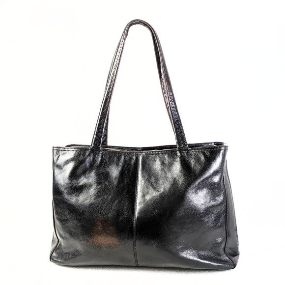 Hobo Black Genuine Leather Tote Bag - Picture 3 of 9